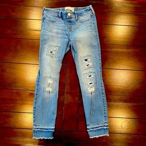 Abercrombie kids girls distressed skinny jeans